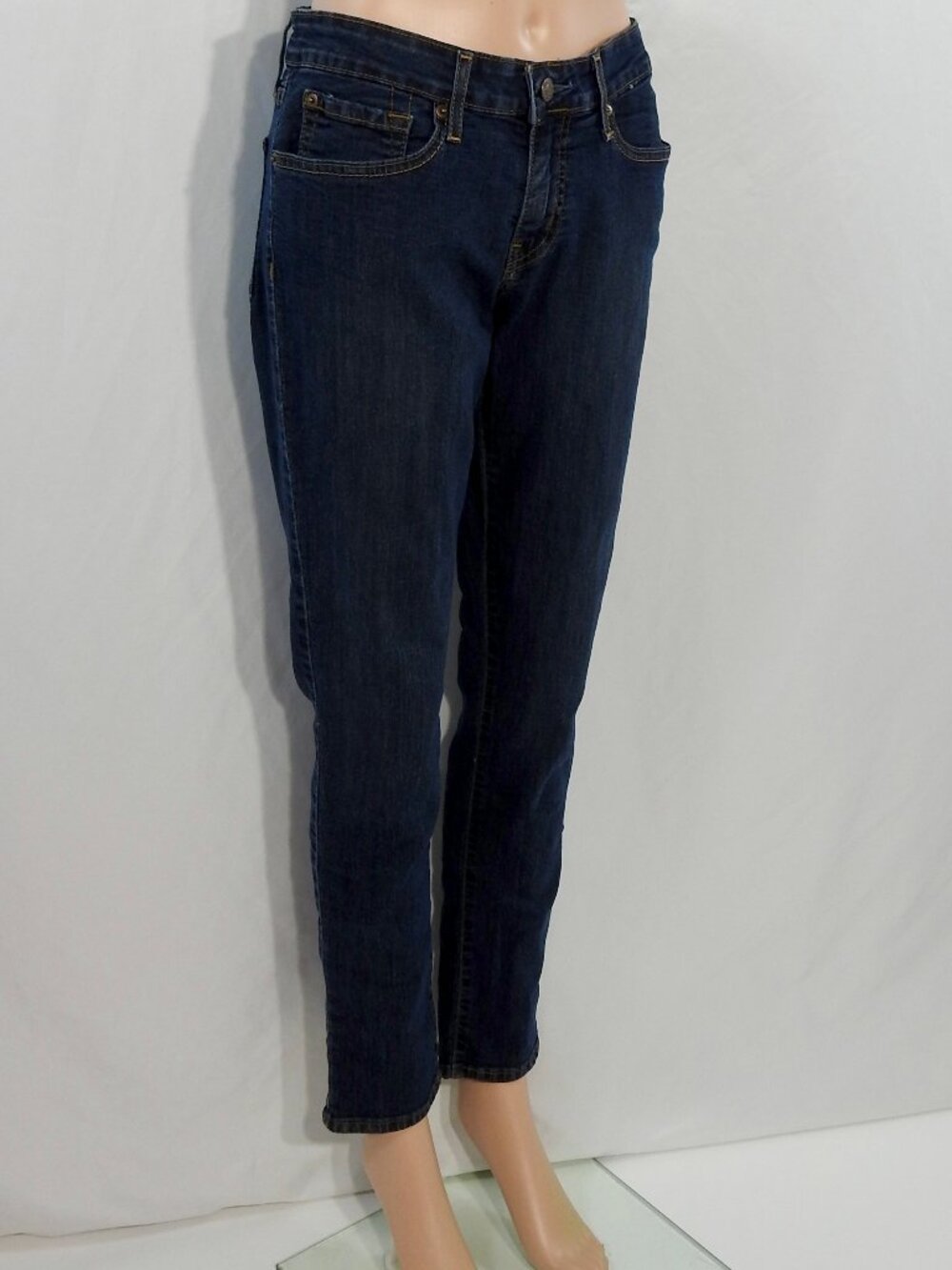 Levis Sz 10 Mid Rise Skinny Jeans Dark Wash Womens Denim 97742 0001